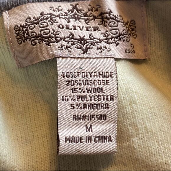 Oliver by Escio Knit Gray and Cream Open Front Cardigan Size Medium - Picture 3 of 7